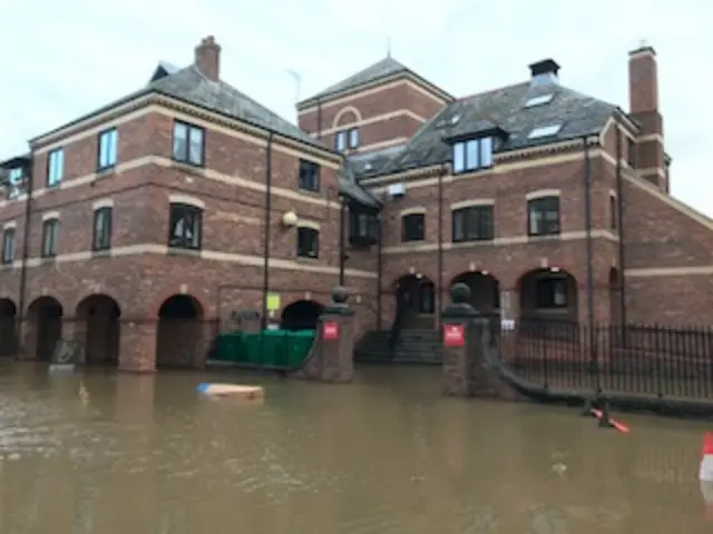 Flooded road in York