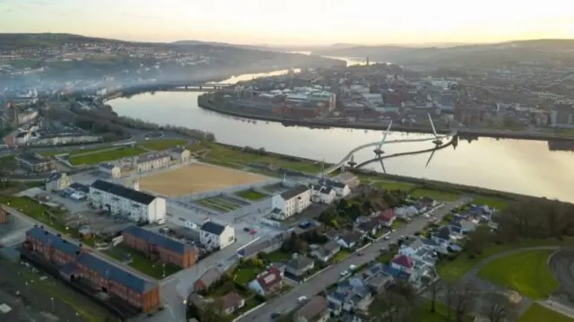 An aerial view of Londonderry