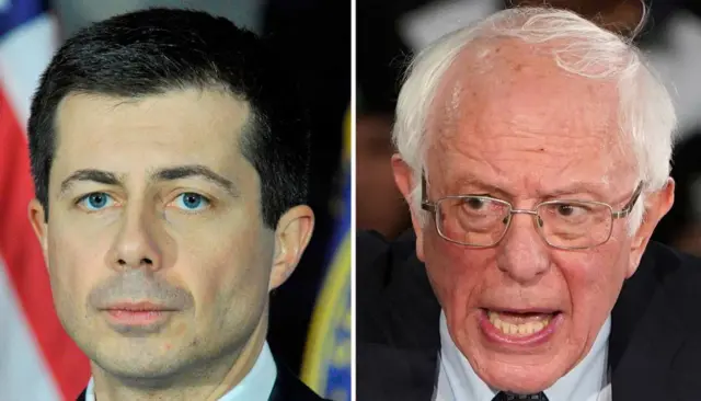 Pete Buttigieg and Bernie Sanders