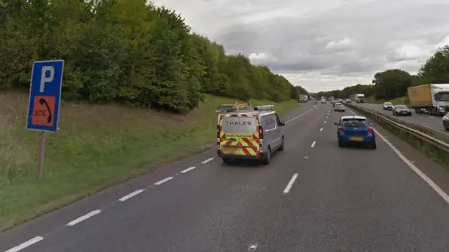 A50 between Chellaston junction and the slip road for the A6 at Alvaston