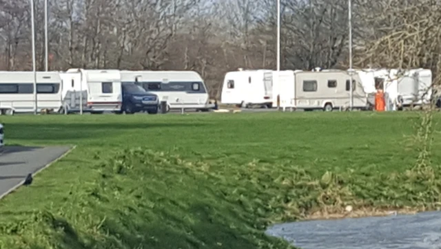 Caravans on Workington car park