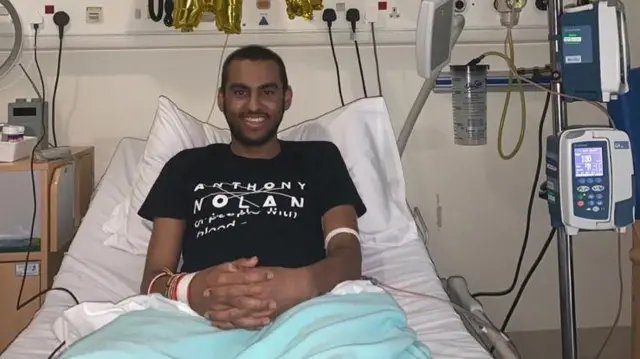 Cameron Patel in hospital