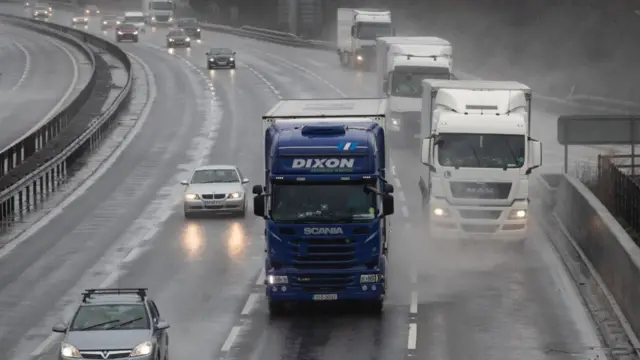 Cars in rain