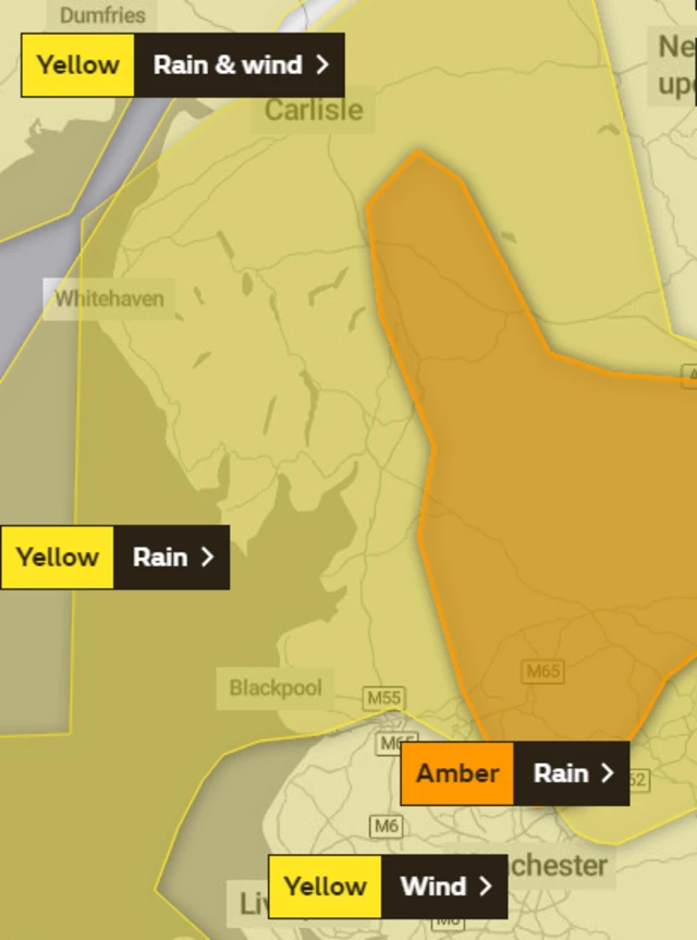 met Office warning map