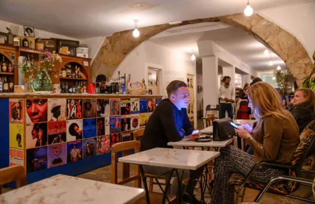 Couple at a dining table