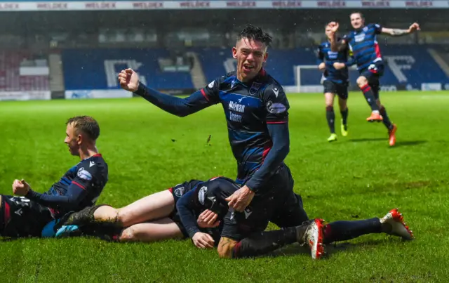 Ross County celebrate their late equaliser