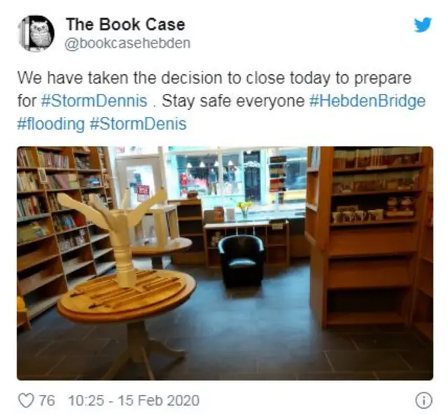 The Book Case bookshop tweet