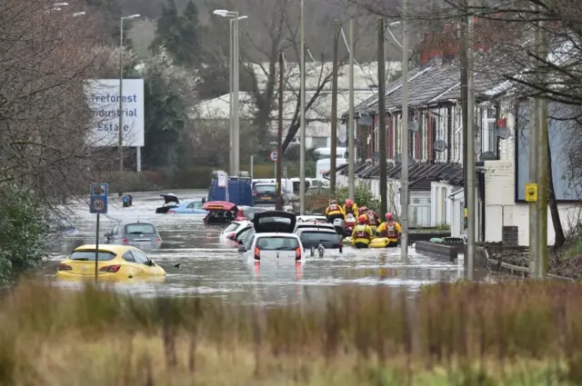 Rescue in Nantgarw, south Wales