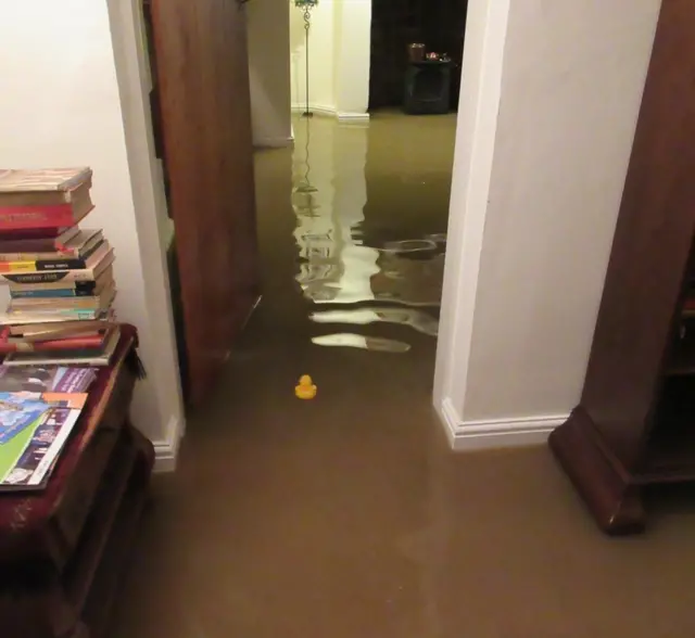 Flooded cottage