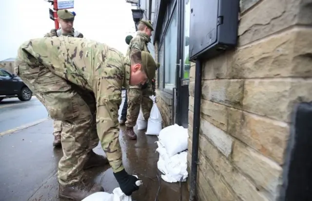 Flood preparations in Mytholmroyd