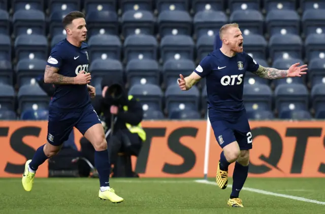 Chris Burke celebrates his equaliser