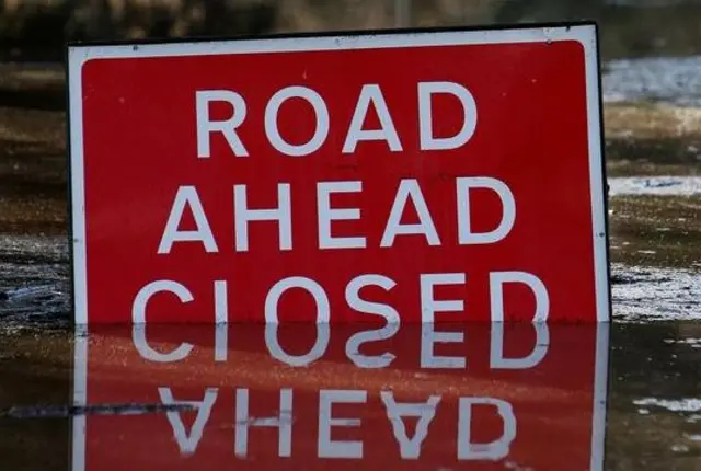 Road closed sign