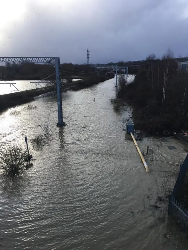 Rail lines blocked outside Rotherham