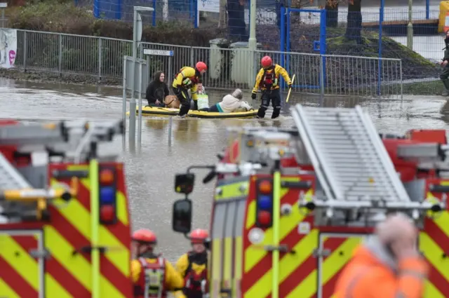 Rescue in Nantgarw, south Wales