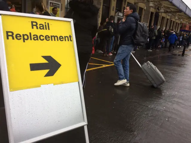 Exeter train station queues