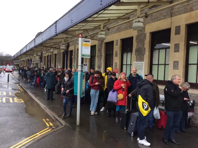 Exeter train station queues