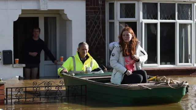 The emergency services have been using boats to rescue residents