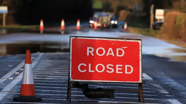 Road closed sign