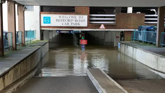 Flooded car park in Guildford