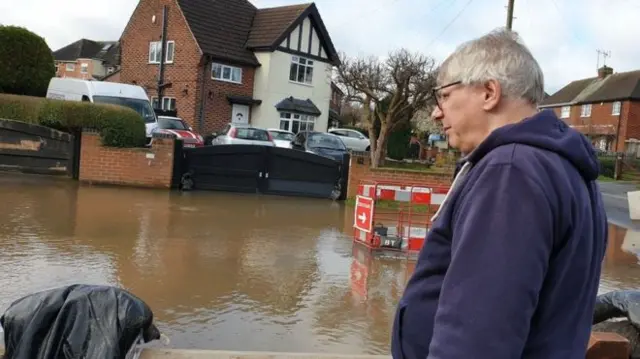 Ian Stevens is among residents trapped in their homes on Thoresby Dale