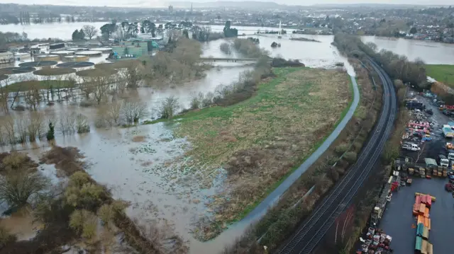 Flooded fields in Hereford