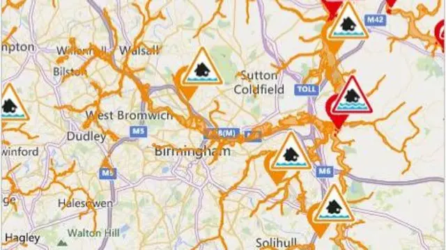 Flood warnings and alerts around Birmingham