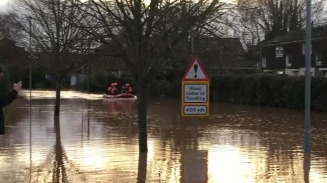 Families being rescued in Hereford