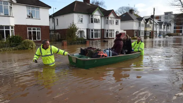 Residents are rescued from flooding in Hereford