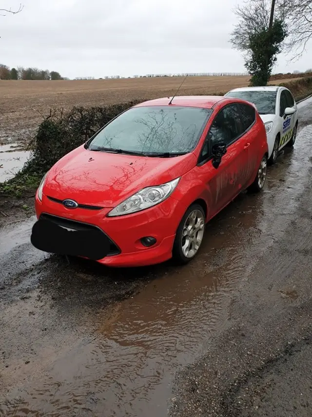 Cars abandoned in previously flooded roads in Derbyshire