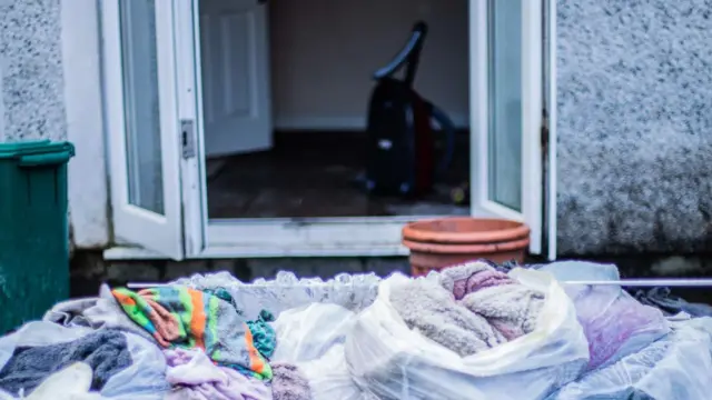 Clothes outside a house