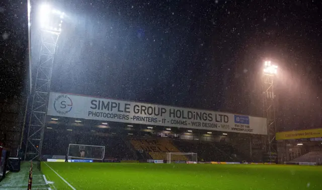 Fir Park is drenched with rain