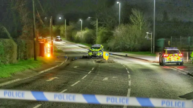 Two armed police vehicles crash in Blaby Road