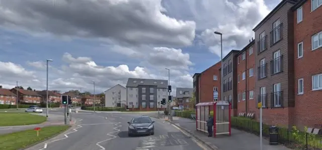 Bus stop in Leeds