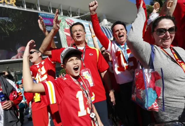 Chiefs fans in Miami