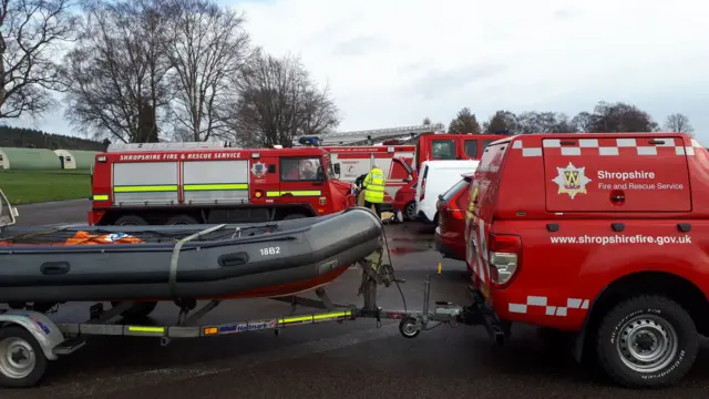 Fire crews in Melverley today