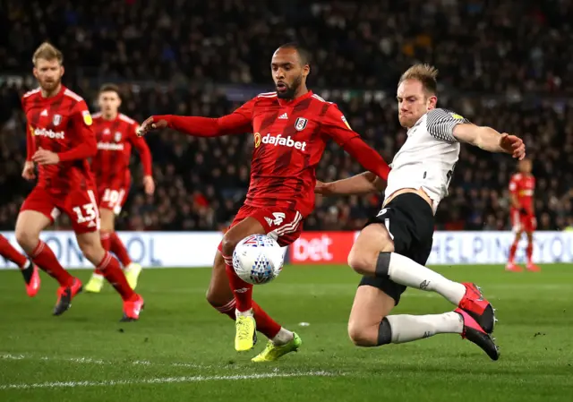 Matt Clarke shoots for Derby