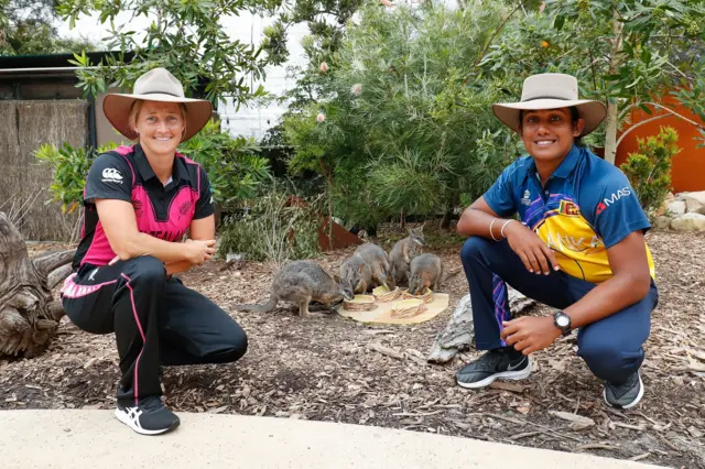 New Zealand captain Sophie Devine and Sri Lanka skipper Chamari Atapattu