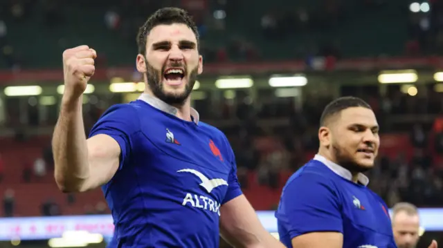 Charles Ollivon of France celebrates their win