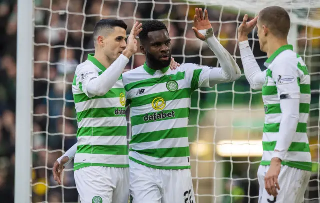 Celtic celebrate Odsonne Edouard's goal