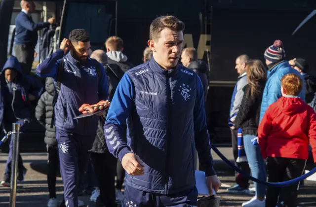 Ryan Jack arrives for Rangers' clash at McDiarmid Park