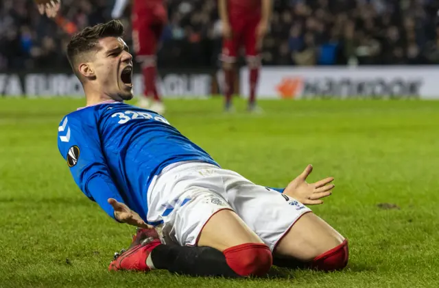 Rangers midfielder Ianis Hagi celebrates against Braga