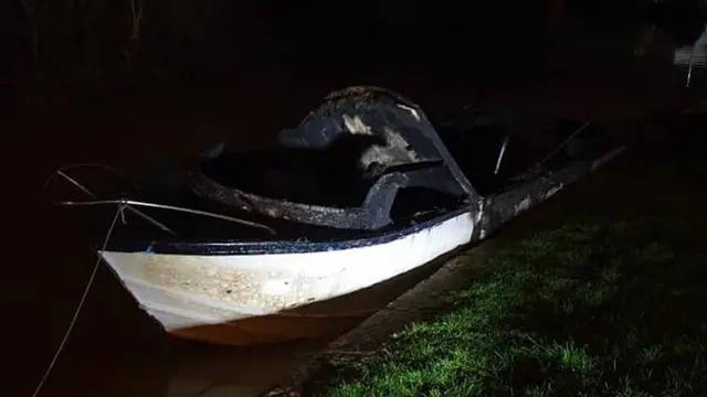 Burnt boat