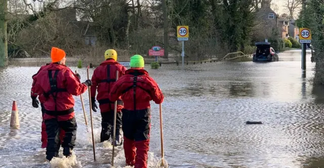 Car stuck in flood water