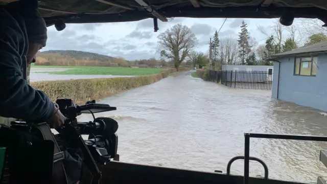 View from back of bus