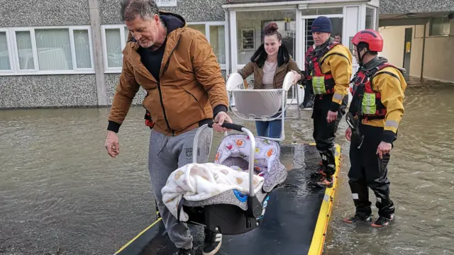 People being rescued