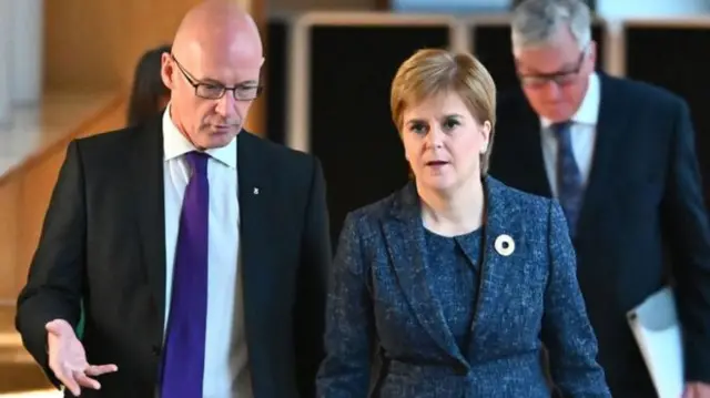 John Swinney with Nicola Sturgeon