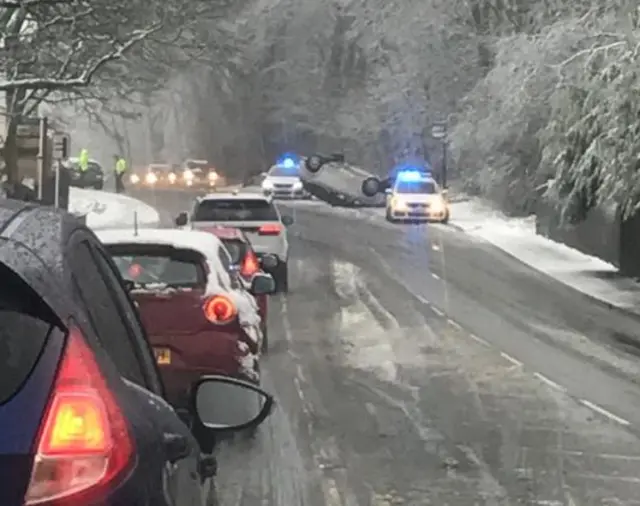 Overturned car