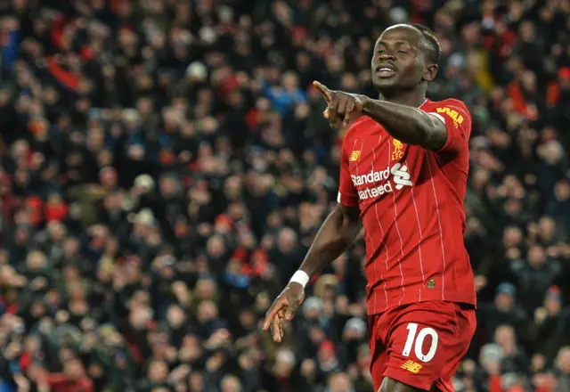 Sadio Mane of Liverpool celebrates