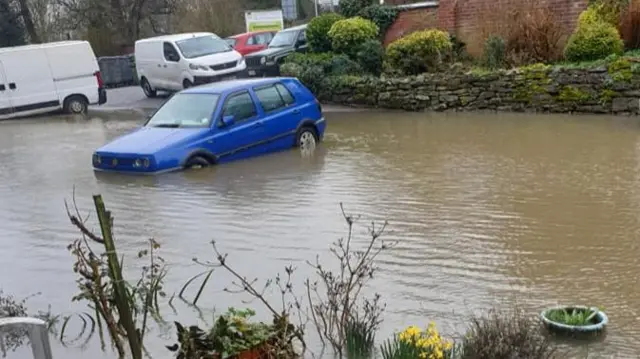 Flooded car