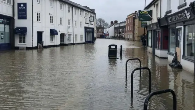 Flooding on Longden Coleham